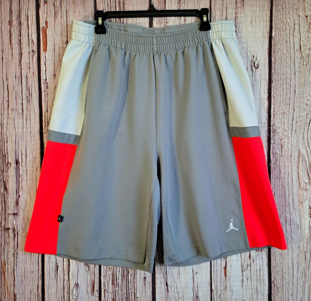 Jordan Mens L Mesh Polyester Colorblock Basketball Shorts Drawstring Y2K
